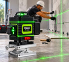 Poziomica laserowa hilda 16 linii laser krzyżowy 4D zielony tyczka 4,2m niwelator budowlany, 360°, zasięg 35 m