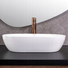 Umywalka Nablatowa owalna Rea Amelia 52 cm biały ceramiczna do łazienki bez otworu na baterię