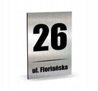Tabliczka adresowa z numerem domu Tablica Pionowa Numer domu trwała 32x21 oznaczenie posesji na elewację, srebrne