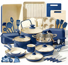 Zestaw garnków 54 elementy przybory kuchenne patelnie duży nutrichef naczynia aluminiowe z powłoką ceramiczną do