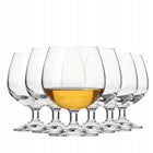 Kieliszki KROSNO Servo Line do koniaku brandy 6szt 230ml koniakówki szkło bezbarwne, mycie w zmywarce, degustacja