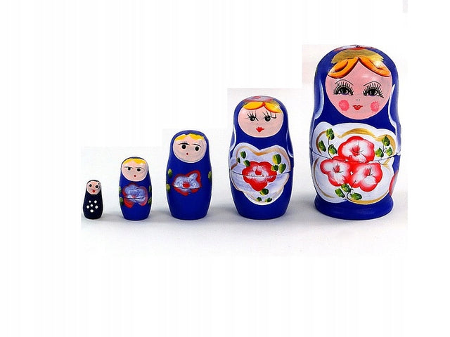 Matrioszki lalki babuszka drewno 5 szt 2m figurki rosyjskie, ozdoba wnętrza, wysokość 11,5 cm