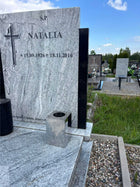 Wazon na Pomnik Wazon na Grób srebrny stal nierdzewna flakon cmentarny, naczynie na kwiaty, dekoracja nagrobna