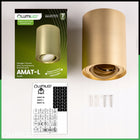 Oprawa Halogenowa Natynkowa Lampa Sufitowa TUBA SPOT LED Ruchoma Okrągła oczko GU10 580 lm złote do oświetlenia