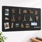 Metalowa Tablica Magnetyczna na Magnesy z Podróży na Ściane 60×90 cm Czarna do mocowania notatek, organizer ścienny
