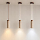 Lampa Wisząca Żyrandol z Żółtego Trawertynu Tuba Naturalne Do Salonu E27 oprawa sufitowa kamienna 1 punkt światła 20 W