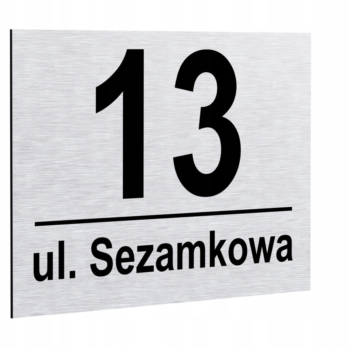 Nierdzewny Numer Na Dom Tabliczka Adresowa z Numerem Domu 32x21 cm Srebrny oznaczenie posesji, szyld na elewację
