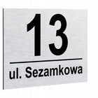 Nierdzewny Numer Na Dom Tabliczka Adresowa z Numerem Domu 32x21 cm Srebrny oznaczenie posesji, szyld na elewację