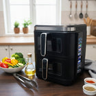 Frytkownica beztłuszczowa dwukomorowa 11L2800W airdweller AIR fryer czarna czarny