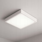 Lampa Sufitowa Plafon LED Czujnik Ruchu 2xE27 Biały Kwadratowy Natynkowy oświetlenie do korytarza, przedpokoju i klatki