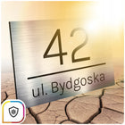 Tabliczka Adresowa z Numerem Domu i Nazwą Ulicy - Aluminium 20x30cm oznaczenie posesji, szyld na elewację, srebrna