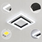 Lampa Sufitowa LED Plafon Czarna Kwadratowa Nowoczesna do Salonu 24W 6500K oprawa z wbudowanym źródłem światła zimna