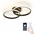 Żyrandol czarny lampa wisząca z funkcją ściemniania, pilot, nowoczesny styl, do sypialni, 38W plafon LED okrągły 55 cm