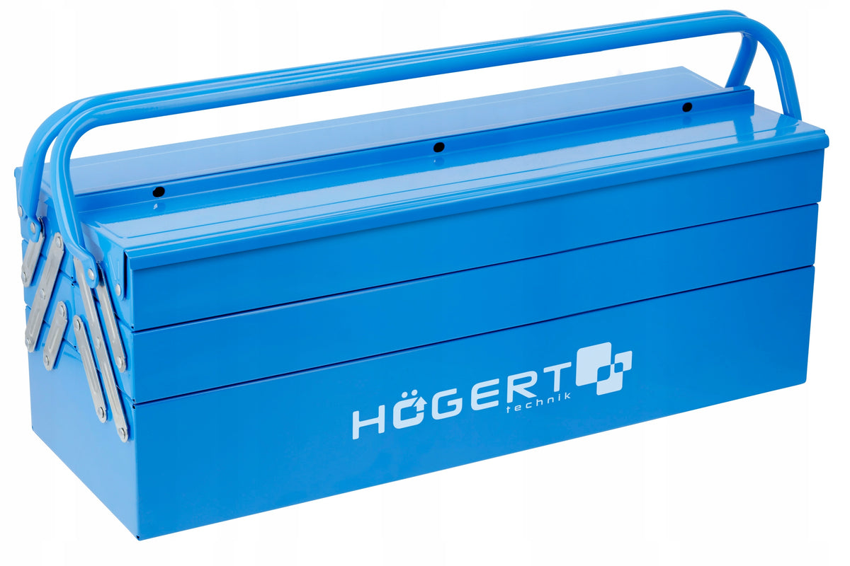 Skrzynka narzędziowa metalowa Hogert HT7G078 5 el. skrzynka do przenoszenia 53 cm na, pojemna, zamykane przegrody