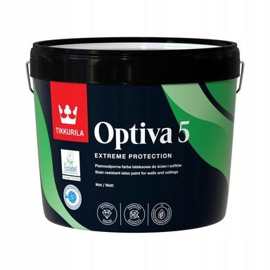 Tikkurila Optiva 5 matt baza a 2,7l (biała) farba do ścian i sufitów, emulsja do wnętrz
