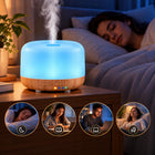 Nawilżacz Powietrza Lampka Nocna Dyfuzor Zapachowy LED Rgb 300ml Pilot biały