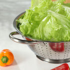Durszlak cedzak sitko kuchenne metalowy do makaronu z uchwytami duży 24,5cm stal nierdzewna srebrny do płukania warzyw