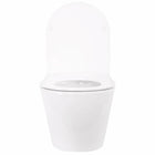 Miska WC wisząca podwieszana REA tito tornado NFQ biała ciche spłukiwanie bezkołnierzowa, odpływ poziomy, z deską