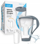 Dzbanek filtrujący szklany Dafi Crystal LED szary + 1 filtr Classic srebrny/szary