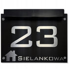 Tabliczka z numerem domu podświetlana solarna 40x30 montaż na kołki oznaczenie posesji, adresówka zewnętrzna, szyld