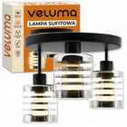 Szklana lampa sufitowa LED Elegancki żyrandol do salonu sypialni kuchni oprawa wisząca, 3 punkty świetlne, czarna