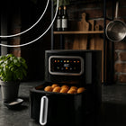 Frytkownica beztłuszczowa AIR fryer frytownica 1450W misa 5,5l 8 programów 1450 w czarny