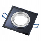 6x Oprawa halogenowa Szklana Kwadratowa + Żarówka GU10 LED 10W 3 barwy oczko sufitowe podtynkowe czarne