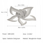 Lampa Sufitowa Wisząca LED Żyrandol Srebrny Nowoczesny 60W 6500K oprawa do salonu i jadalni, 5 punktów światła