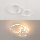 Lampa Sufitowa LED Plafon Żyrandol Okrągły 3000K 42W do Kuchni Sypialni wisząca, 3 punkty światła, biała aluminiowa