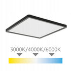 Lampa sufitowa LED plafon 18W kwadratowa Czujnik Ruchu 3CCT IP54 czarny do łazienki, przedpokoju, korytarza