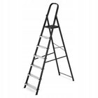 Drabina aluminiowa stalowa domowa higher 7 stopni 150 kg mocna podest 140 cm, wysokość robocza 3,4 m, do malowania i