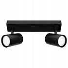 Lampa sufitowa HALOGENOWA kinkiet OPRAWA LED reflektor SPOT 2x GU10 czarna prostokątna, 31,5 cm, do oświetlenia