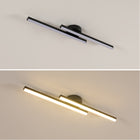 Lampa Sufitowa LED Żyrandol Czarny Nowoczesny 60cm 3000K 17W do Sypialni wisząca oprawa aluminiowa 2 punkty świetlne do