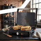 Opiekacz grill do kanapek panini toster rozkładany elektryczny duży 1500W nominalna czarny