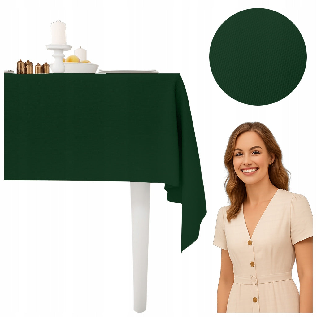 Obrus 140x240cm zieleń stół klasyczny bankiet 240 cm zielony z 5 sztuk