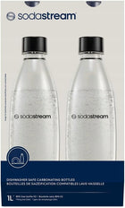 2x butle butelki do saturatora SodaStream Fuse 1l dwupak pojemnik na wodę gazowaną, niebieski, nadaje się do zmywarki