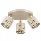 Lampa sufitowa wisząca Żyrandol plafon LED E27 beżowo złota nowoczesny styl do salonu i sypialni, metalowa, 3 punkty