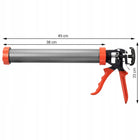 PISTOLET do mas WYCISKACZ do silikonu uszczelniaczy klejów tubowy 600ml aplikator do fug, akrylu i spoinowania