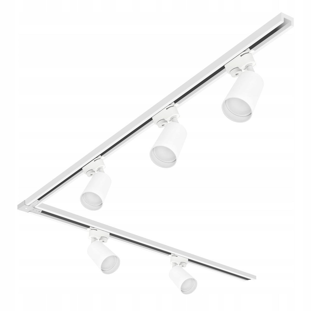 Zestaw Szynoprzewód Szyna 3m + 5x Lampa GU10 LED oświetlenie sufitowe do salonu i kuchni, 5 punktów światła, białe