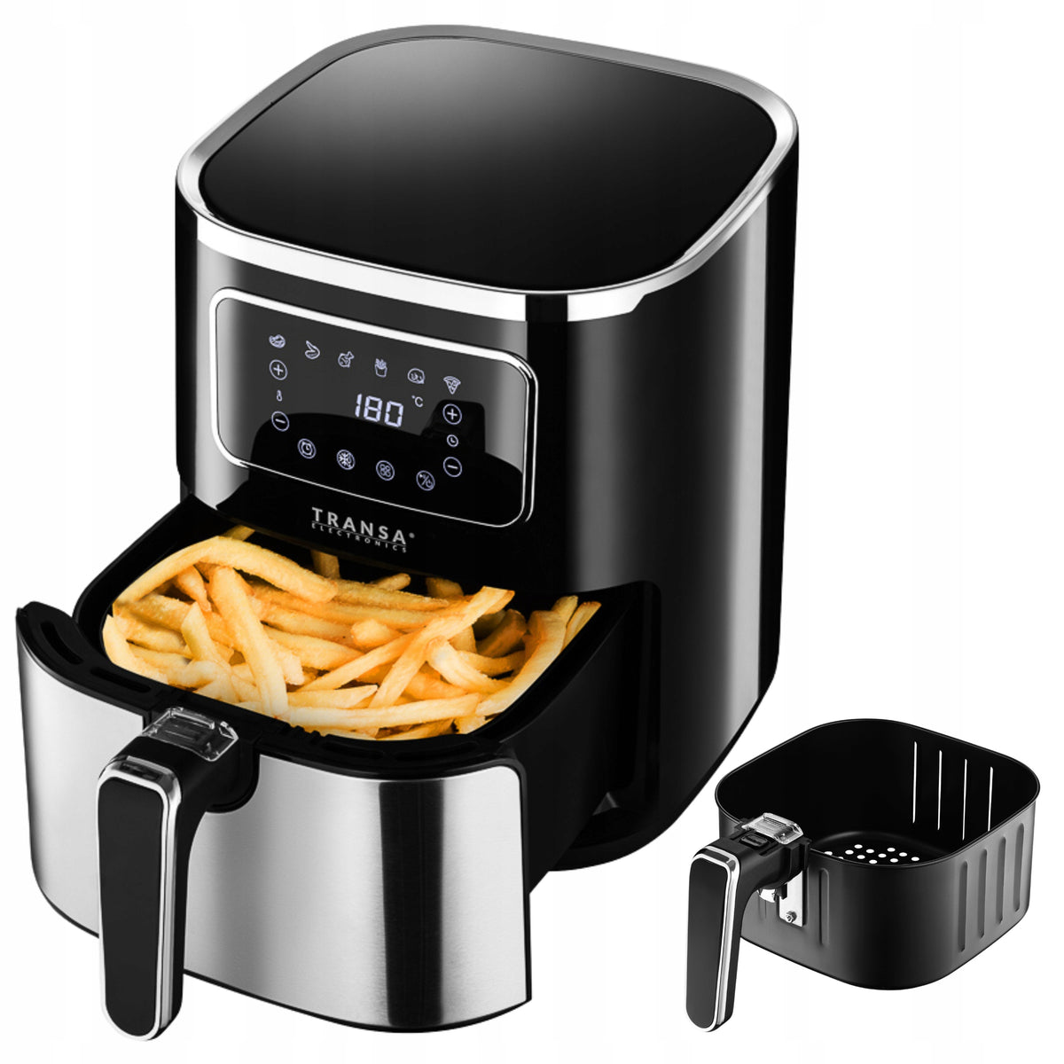 Frytkownica beztłuszczowa frytownica inox 6 programów XXL 5l 1700W srebrny/szary