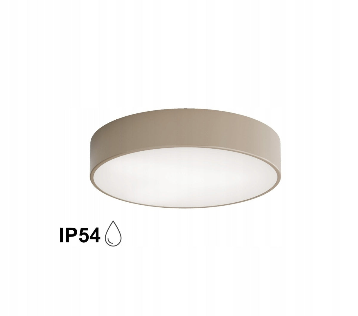 Lampa sufitowa łazienkowa na taras plafon cleo 400 IP54 Beżowy 40 cm oprawa z gwintem E27, zasilanie sieciowe, klasa