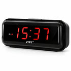 Budzik elektroniczny zegar sieciowy duży wyświetlacz LCD alarm 24H czarny cyfrowy czasomierz do sypialni z cyframi