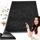 Wycieraczka pod drzwi zewnętrzna wewnętrzna gumowa antypoślizgowa 80x120 mata wejściowa do domu, czarna, grubość 10 mm