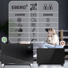 Grzejnik elektryczny konwektorowy szklany EVI aż 2400W energooszczędny+WiFi 835 mm 450 mm grzewcza czarny