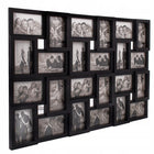 Duża ramka 24 zdjęcia fotorama 86x57cm multi foto galeria kolaż czarna plastikowa dekoracja ścienna do salonu, na