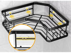 Półka Pod Prysznic Narożna Wisząca Bez Wiercenia Loft zestaw 2 sztuk metal wolnostojąca czarny
