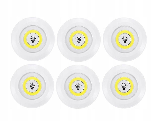Lampka LED COB samoprzylepna na baterie dotykowa oświetlenie punktowe do szafy, schodów, korytarza, kuchni i łazienki, z regulacją jasności
