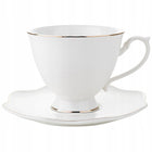 KOMPLET KAWOWY ZESTAW FILIŻANKI FLORINA ZE SPODKIEM LIRIC 210ML 12el 6sos porcelanowe, białe w paski, serwis dla 6 osób