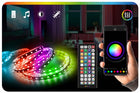 Taśma LED 5m RGB 5050 Bluetooth aplikacja mobilna pilot muzyka zestaw 12V oświetlenie dekoracyjne do pokoju