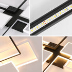 LAMPA SUFITOWA CZARNA WISZĄCA LED SALONU KORYTARZ ŚCIEMNIALNA Z PILOTEM 72W żyrandol do jadalni 6 punktów światła